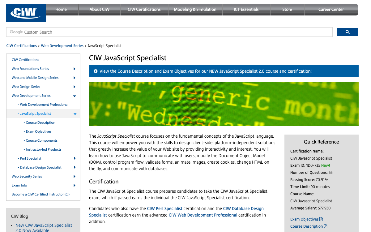 ciw-javascript-specialist ciw-javascript-specialist